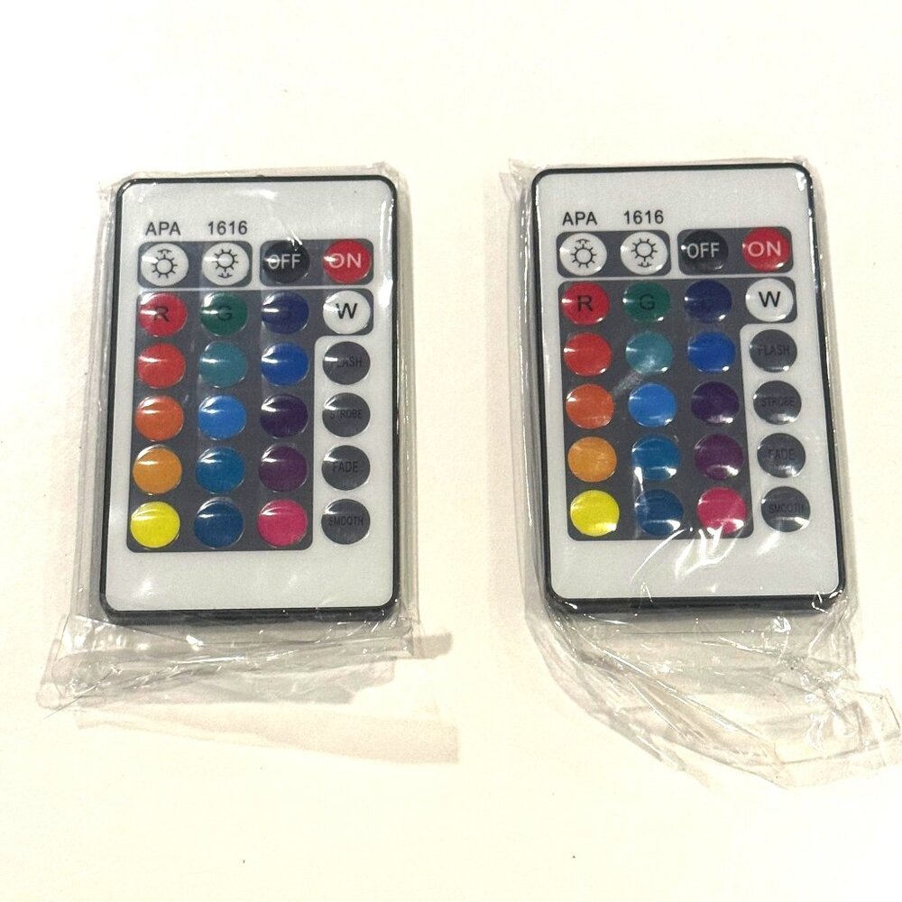 2-Pack LED Light Remote Controls With Color Options & Brightness Adjustment